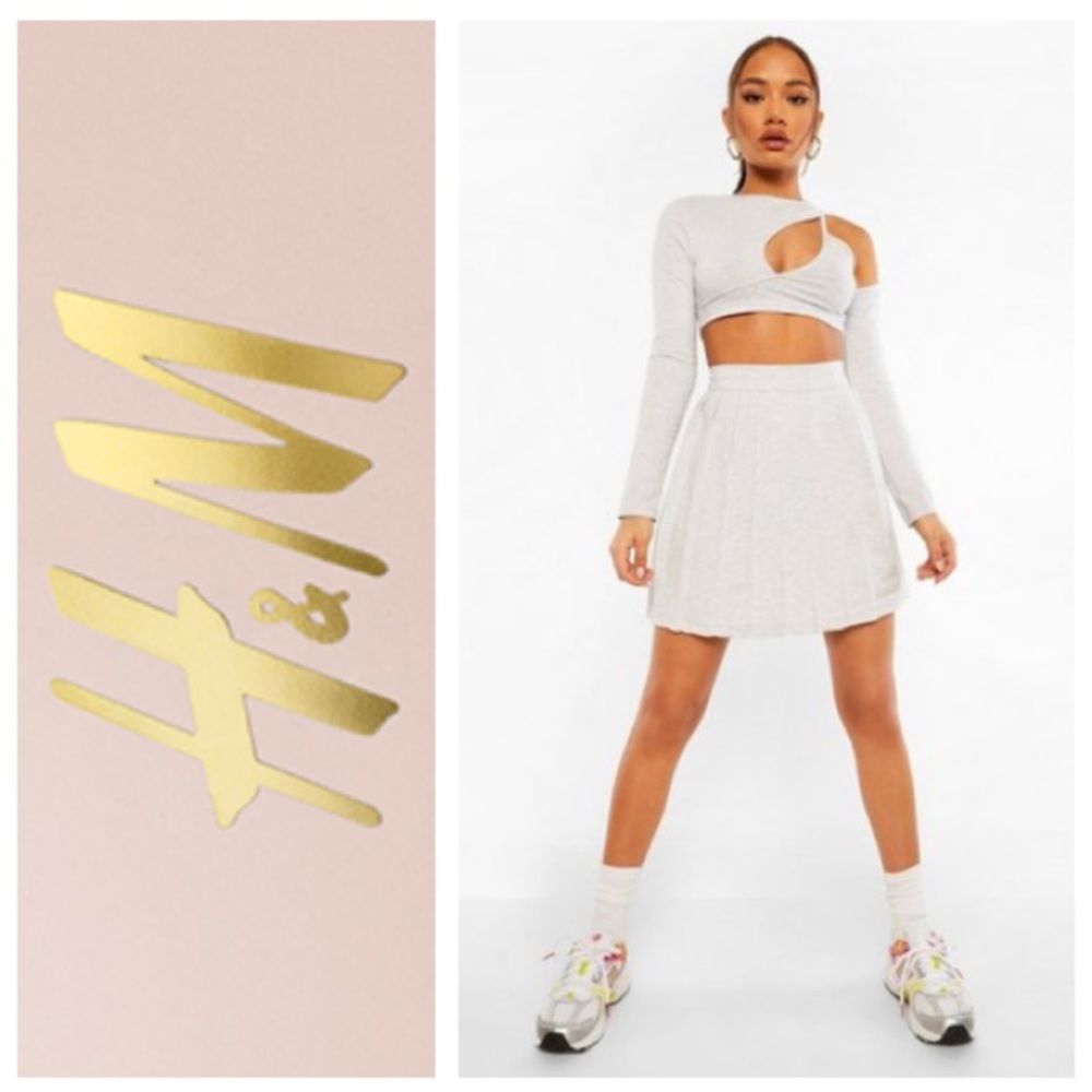NEW!  H&M pleated shimmer skirt in ivory
